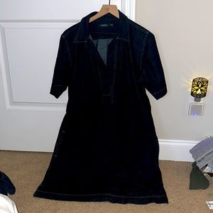 Ladies Lauren dark denim, short sleeve dress